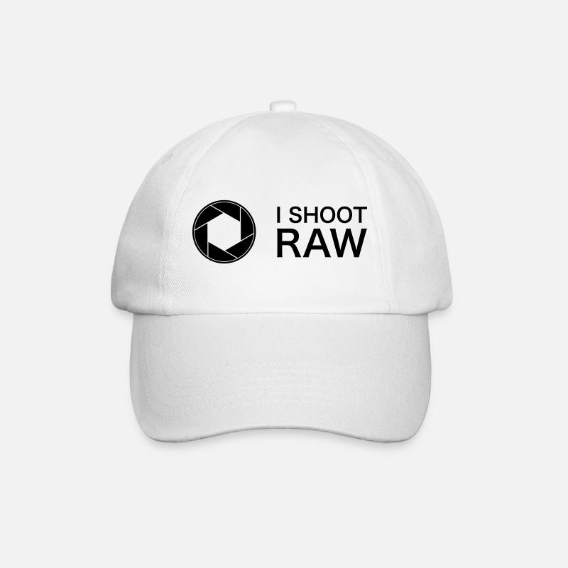 I shoot raw - Baseballkappe - Weiß/Weiß