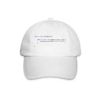 Hello World in Java - Baseballkappe - Weiß/Weiß - Vorne