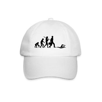 evolution entwicklung geboren zum schwimmen logo s - Baseballkappe - Weiß/Weiß - Vorne
