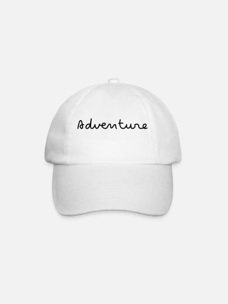 Abenteuer Adventure Schriftzug einfach Hipster - Baseballkappe - Weiß/Weiß