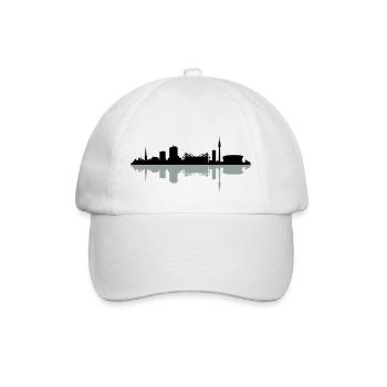 Skyline Dortmund Schatten - Baseballkappe - Weiß/Weiß - Vorne