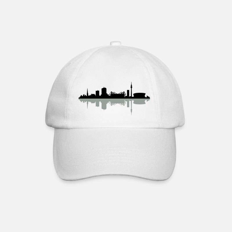 Skyline Dortmund Schatten - Baseballkappe - Weiß/Weiß