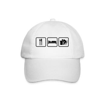 Eat Sleep Work, Essen Schlafen Arbeiten - Baseball Cap - white/white - Front
