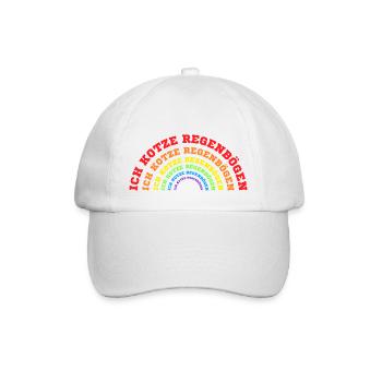 Ich kotze Regenbögen Bürosprüche Geschenk Kollegin - Baseballkappe - Weiß/Weiß - Vorne