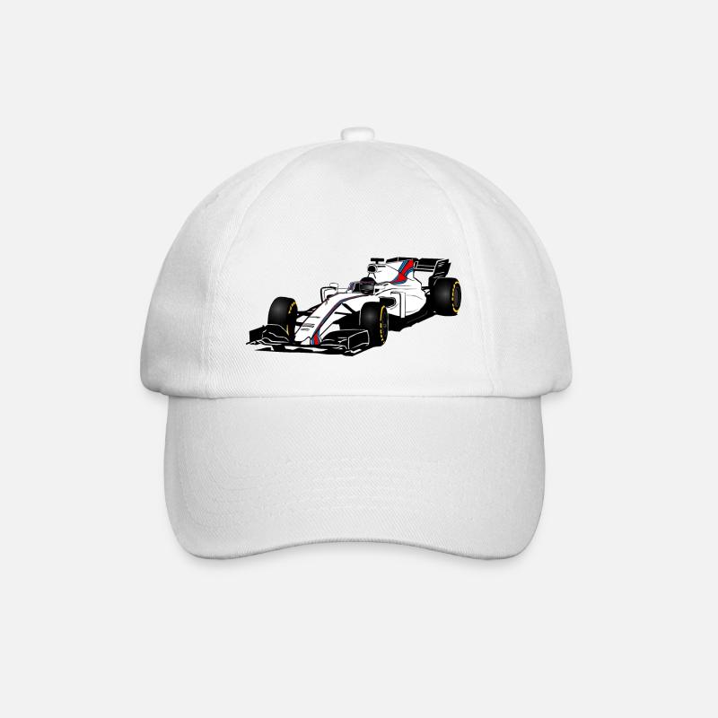 Racecar - Rennauto - Baseballkappe - Weiß/Weiß