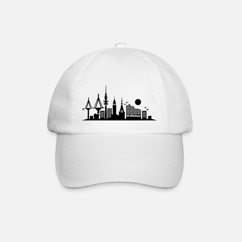 hamburg skyline - Baseballkappe - Weiß/Weiß