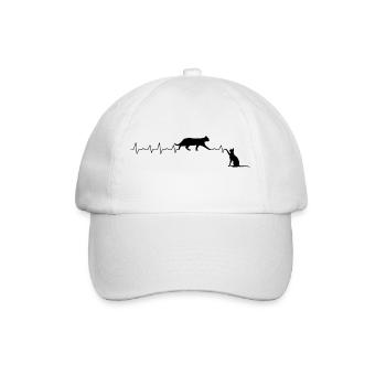 Katzen Herzschlag - Baseballkappe - Weiß/Weiß - Vorne