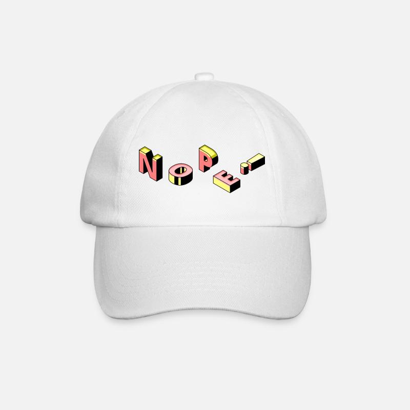 Nope - Baseball Cap - white/white