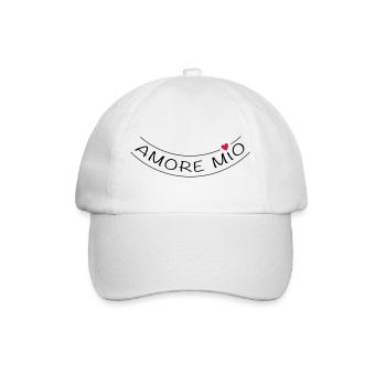 Amore mio | Vectorgraphic = Change Color ! *** - Baseballkappe - Weiß/Weiß - Vorne