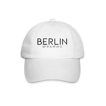 Coordonnées de Berlin - Allemagne Porte de Brandebourg - Casquette classique - blanc/blanc - Devant