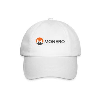Monero - Private Cryptocurrency - Baseballkappe - Weiß/Weiß - Vorne