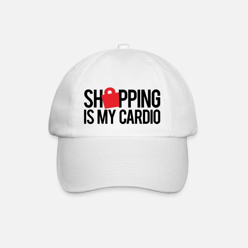 SHOPPING IS MY CARDIO - Baseball Cap - white/white
