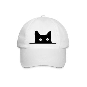 cat - Baseball Cap - white/white - Front