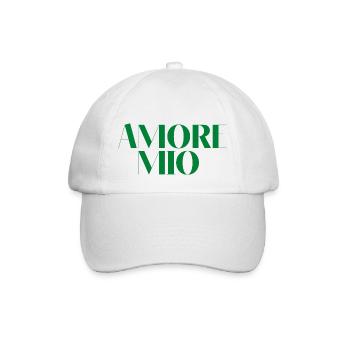 AMORE MIO MY LOVE green gift quote idea - Baseball Cap - white/white - Front