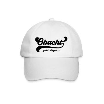 „Obacht gebn – länger ..." leben bayerisch - Baseballkappe - Weiß/Weiß - Vorne
