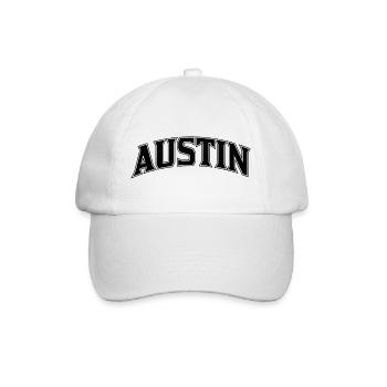 AUSTIN Arc Lettering Print - Baseball Cap - white/white - Front