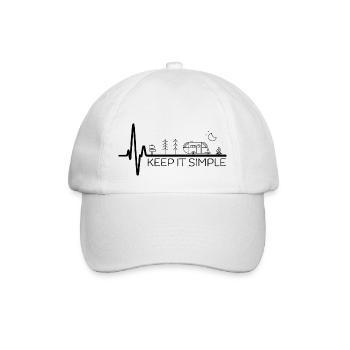 Caravan Heartbeat ECG Camper Camping Funny - Baseball Cap - white/white - Front
