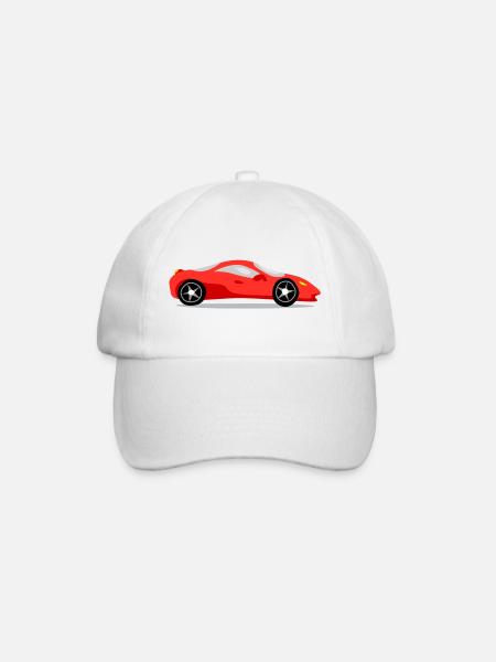 Red sports car - Baseball Cap - white/white