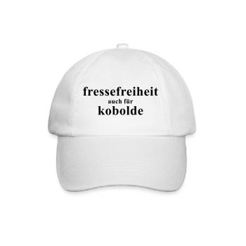 Fressefreiheit auch für Kobolde - Baseballkappe - Weiß/Weiß - Vorne