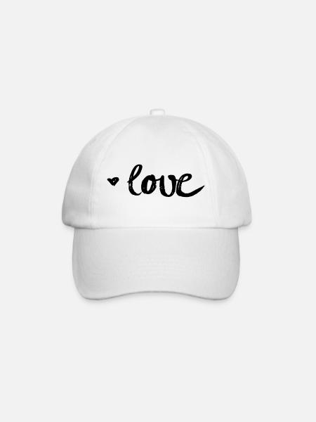 love - Baseballkappe - Weiß/Weiß