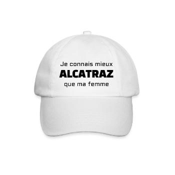 Je connais mieux Alcatraz que ma femme - Casquette classique - blanc/blanc - Devant