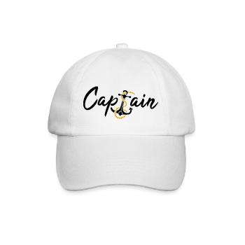 Captain Kapitän englisch Boot Schiff Geschenk - Baseballkappe - Weiß/Weiß - Vorne