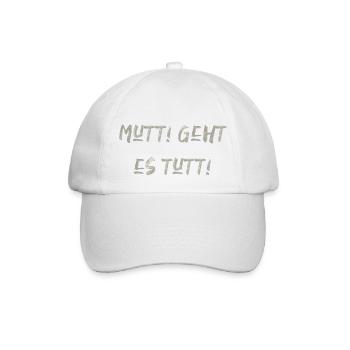Mutti geht es tutti lustiger Spruch Mama Mutter - Baseballkappe - Weiß/Weiß - Vorne