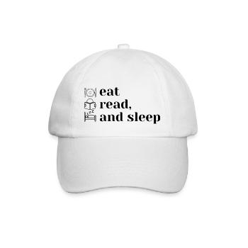 Eat, read and sleep - Baseballkappe - Weiß/Weiß - Vorne