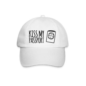 Kiss My Passport Idée cadeau Voyageurs - Casquette classique - blanc/blanc - Devant