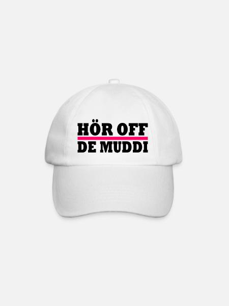 Hör auf die mutti - Baseballkappe - Weiß/Weiß