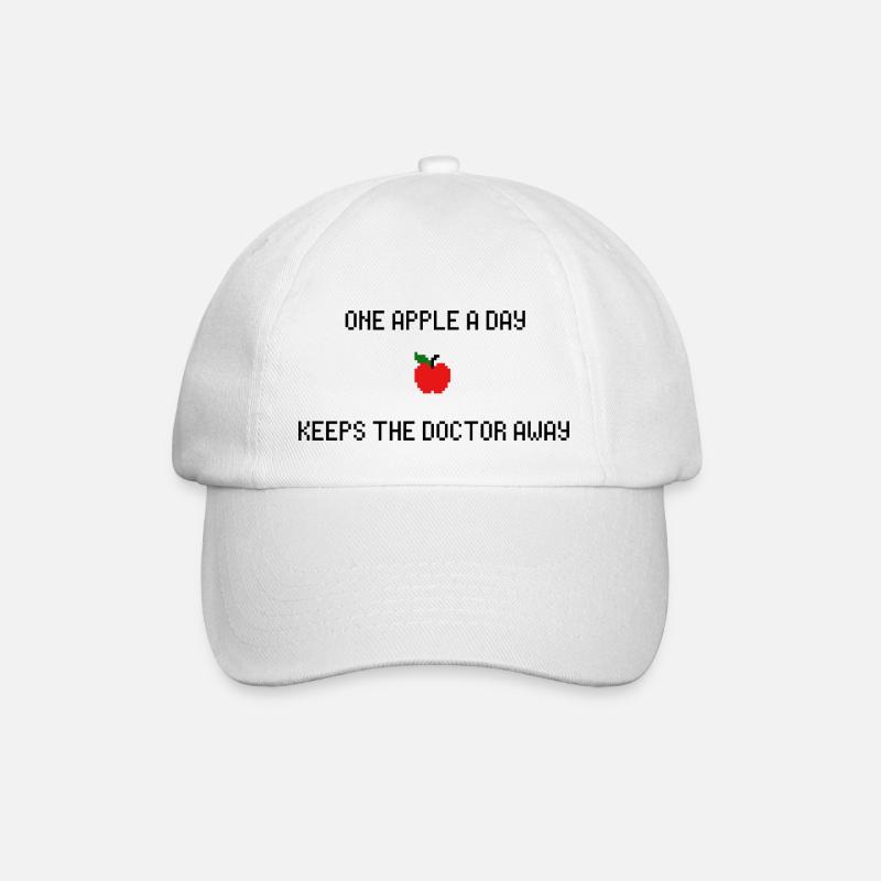 One Apple A Day 8-Bit - Baseballkappe - Weiß/Weiß