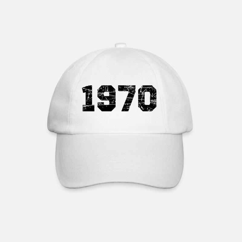 1970 - Baseballkappe - Weiß/Weiß