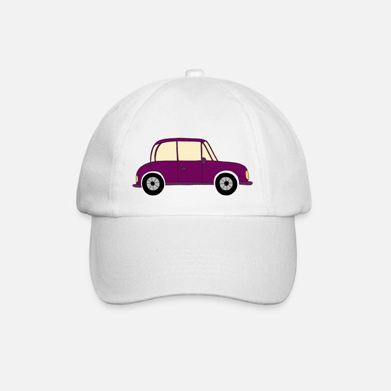 Auto in lila - Baseballkappe - Weiß/Weiß