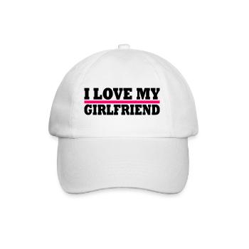 I love my girlfriend - Casquette classique - blanc/blanc - Devant