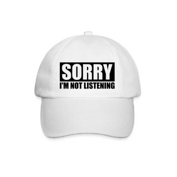 désolé de ne pas écouter - Casquette classique - blanc/blanc - Devant