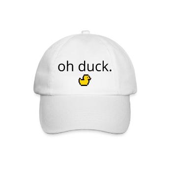 Lustiges T-Shirt "Oh Ente" - Baseballkappe - Weiß/Weiß - Vorne