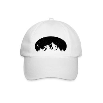 Wanderer mountain design - Baseball Cap - white/white - Front