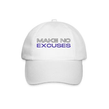 No Excuses - Baseball Cap - white/white - Front