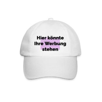 Hier könnte ihre Werbung stehen - Baseballkappe - Weiß/Weiß - Vorne