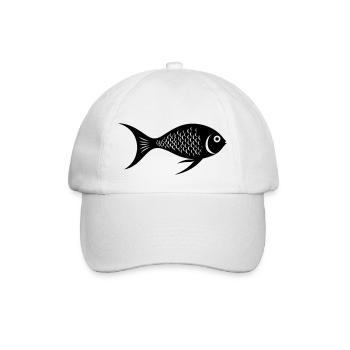 Sweet fish swimming in the sea - illustration - Baseball Cap - white/white - Front
