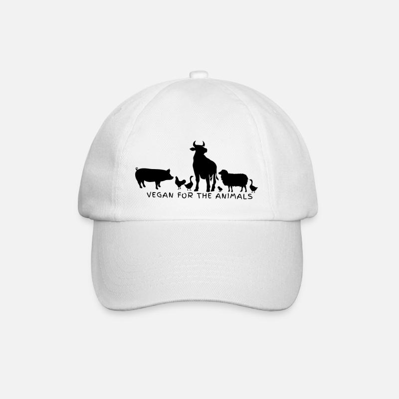 Vegan for the animals 5.0 - Baseballkappe - Weiß/Weiß