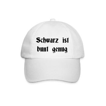 Schwarz ist bunt genug - Baseballkappe - Weiß/Weiß - Vorne