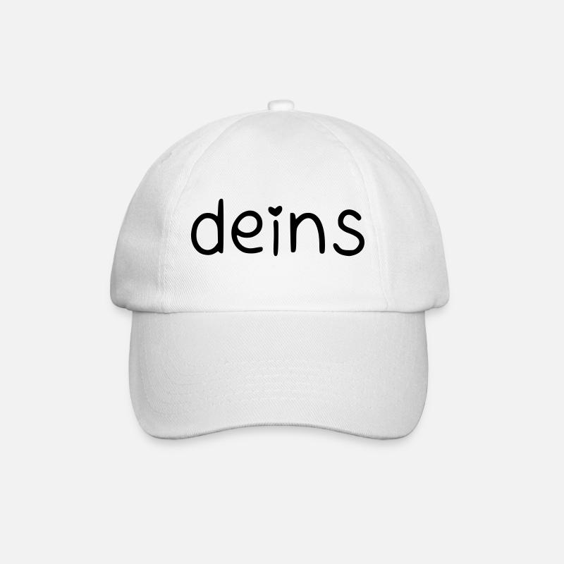 deins – mit Herz - Baseballkappe - Weiß/Weiß