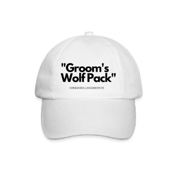 Groom´s Wolf Pack Junggesellenabschied - Baseballkappe - Weiß/Weiß - Vorne