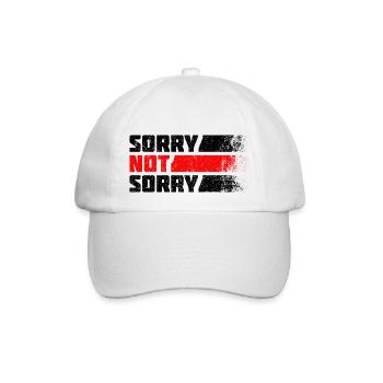 Sorry Not Sorry. Ironic and Funny Design - Baseball Cap - white/white - Front