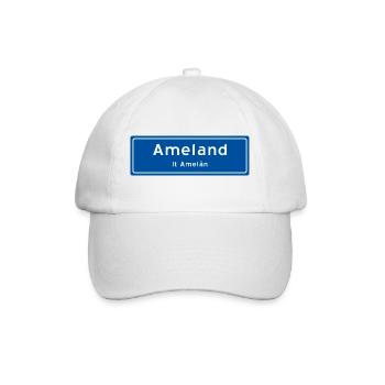 Ameland Ortsschild - Baseballkappe - Weiß/Weiß - Vorne