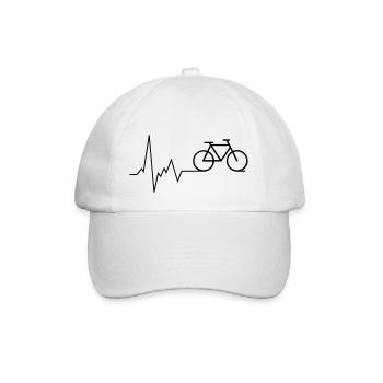 Herzschlag Fahrrad EKG - Baseballkappe - Weiß/Weiß - Vorne