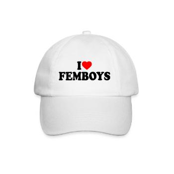 I love femboys - Baseballkappe - Weiß/Weiß - Vorne