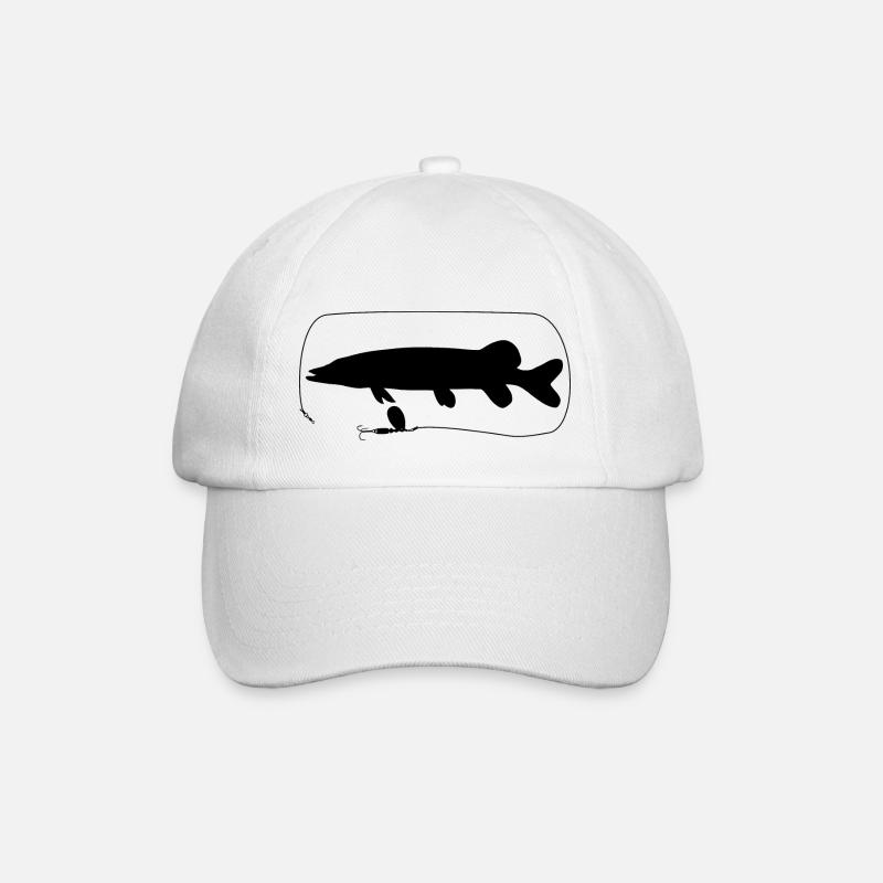 Brochet avec spinner - Casquette classique - blanc/blanc