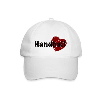 Handball Herz - Baseballkappe - Weiß/Weiß - Vorne